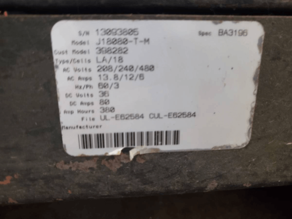 Forklift Battery Charger Tennant J18080 T M - Image 3