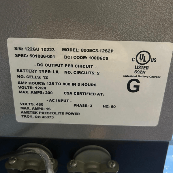 12/24V Ametek Eclipse II Plus Forklift Battery Charger - Image 2