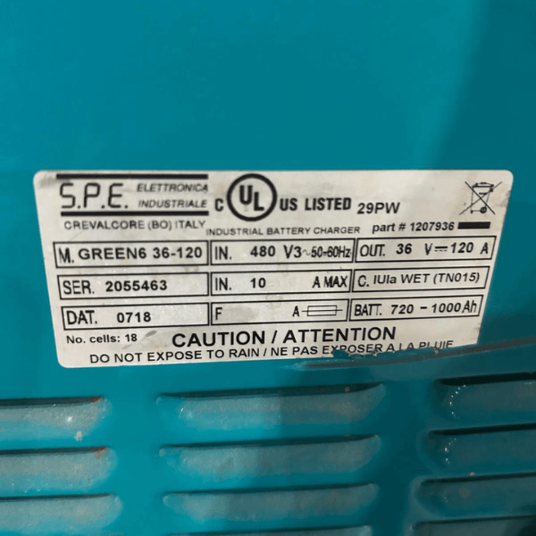 36V Tenant M. GREEN6 36-120 Forklift Battery Charger - Image 2