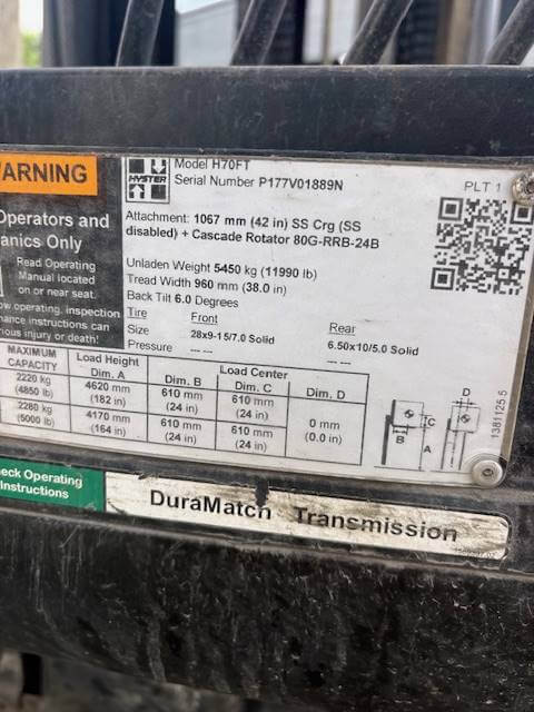 2015 Hyster H70FT-Pneumatic Propane - Image 3