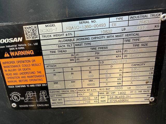 2023 Doosan BC30S-4 Wheel Electric - Image 9