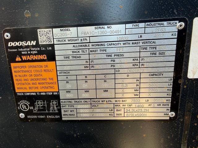 2023 Doosan BC30S-4Wheel Electric - Image 5