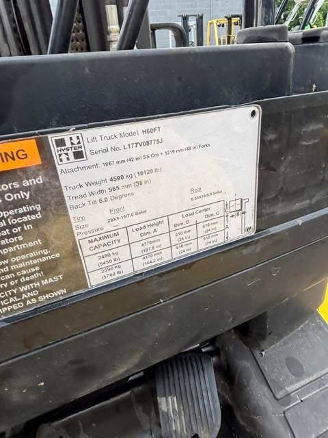 2011 Hyster H60FT-Pneumatic Propane - Image 5