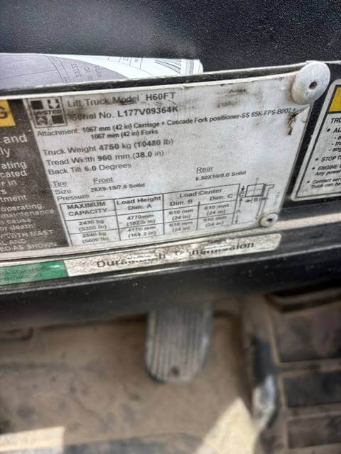 2012 Hyster H60FT-Pneumatic Propane - Image 7