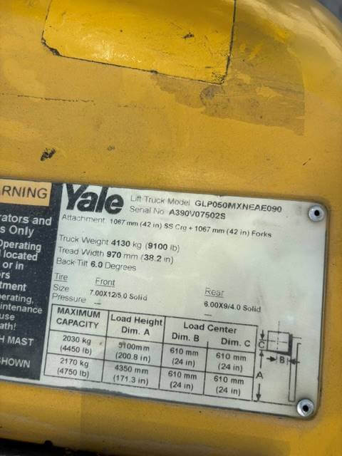 2018 Yale GLP050MX-Pneumatic Propane - Image 3