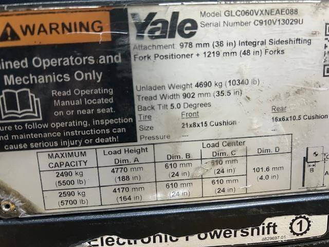 2020 Yale GLC060VX-Cushion Propane - Image 8