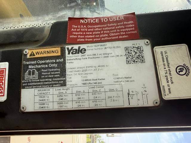 2022 Yale GDP360EF-Pneumatic Diesel - Image 7