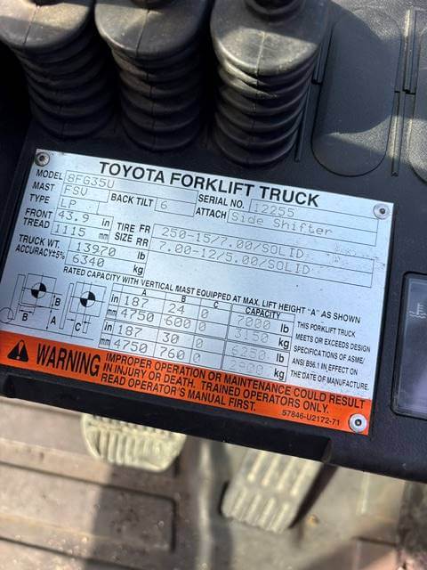 2017 Toyota 8FGU35 - Pneumatic Propane Forklift - Image 7