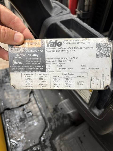 2018 Yale GLC120SVX - Cushion Propane Forklift - Image 5
