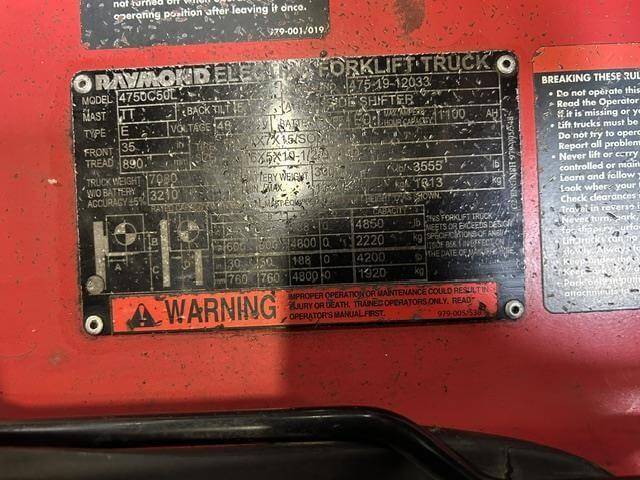 2019 Raymond 4750C50L - Cushion 4 Wheel Sit-down Forklift - Image 6