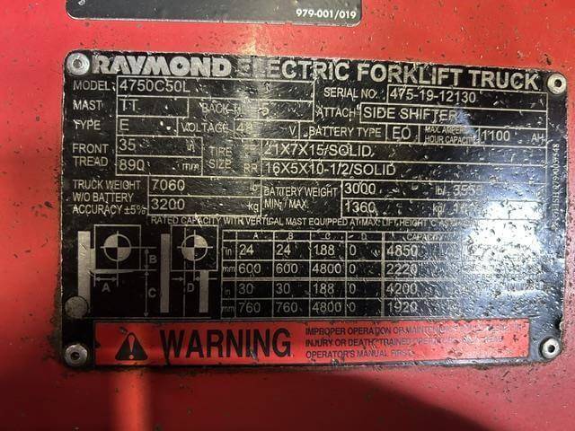 2019 Raymond 4750C50L - Cushion Propane - Image 7