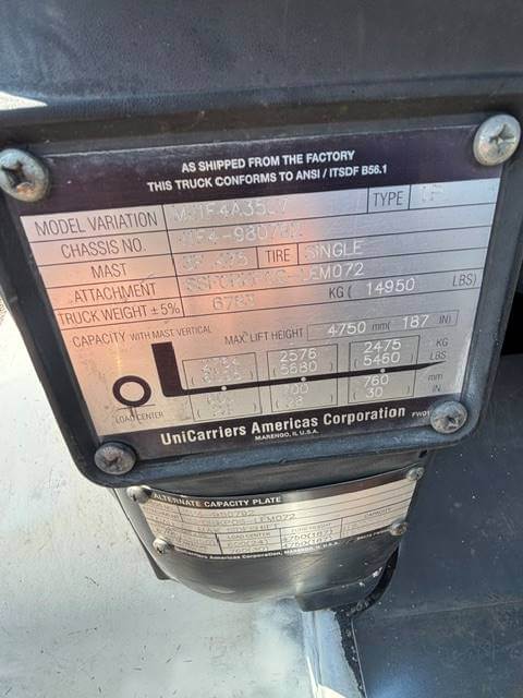 2014 Unicarriers PF80YLP - Pneumatic Propane Forklift - Image 5