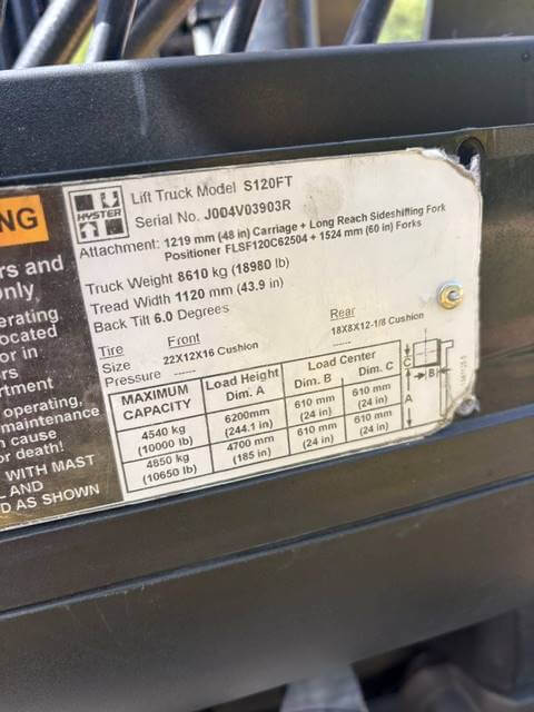 2017 Hyster S120FT - Cushion Propane Forklift - Image 6