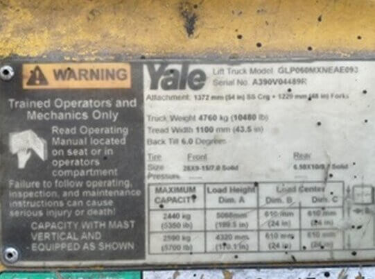 2017 Yale GLP060MX - Pneumatic Propane Forklift - Image 2
