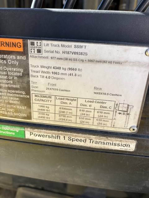 2018 Hyster S50FT - Cushion Propane Forklift - Image 5