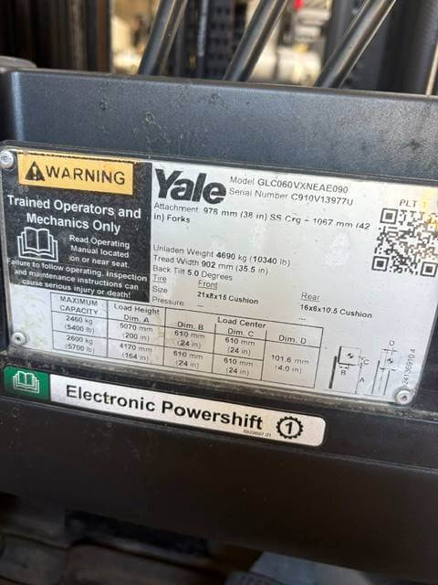 2020 Yale GLC060VX - Cushion Propane Forklift - Image 5