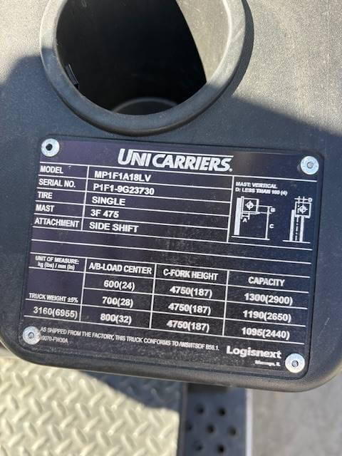 2023 Unicarriers PF35LP - Pneumatic Propane Forklift - Image 5